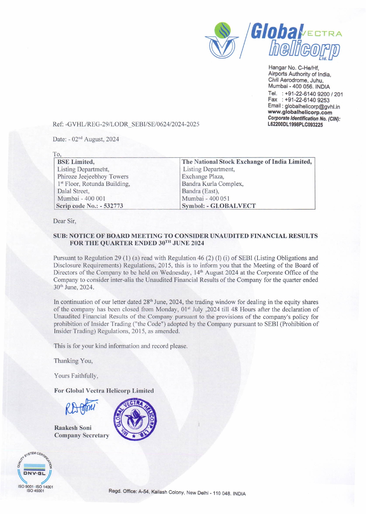 Notice Board Meeting
